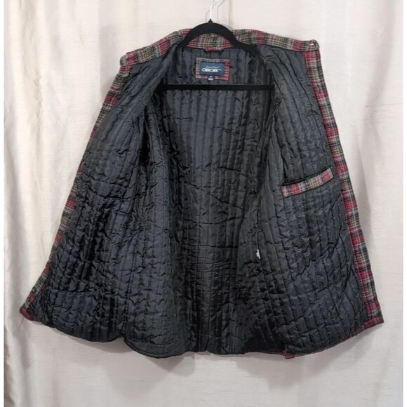 Cherokee Shirt Jacket Men's MEDIUM Quilted Lined Plaid Flannel Shacket w/Pockets - Picture 12 of 16